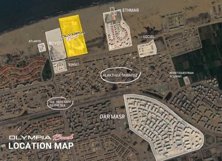 Olympia Beach location map — New Damietta beachfront